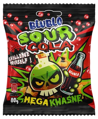 Obrázek produktu pro BLUBLO žvýkačky s ovocnou příchutí, kyselá cola, extra kyselé, 80 g