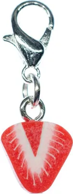 Produktbild von Erdbeere Charm Miniblings Zipper Pull Anhänger Frucht Obst Beere Scheibe rot