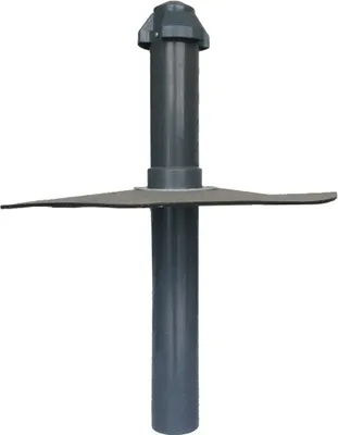 A product shot of a roof vent with a bitumen flange.