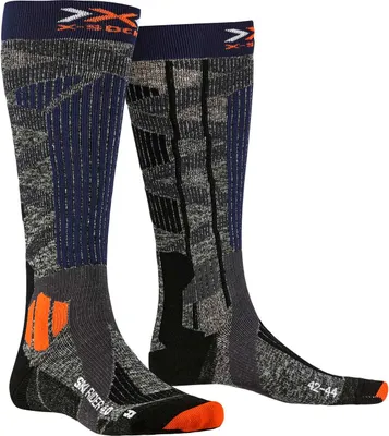 Produktbild von X-Socks Ski Rider 4.0, High-Tech-Wintersport-Socken für mehr Leistung und Komfort bei kalten Wetterbedingungen, ideal zum Skifahren und Snowboarden - Grau/Blau, 35-38