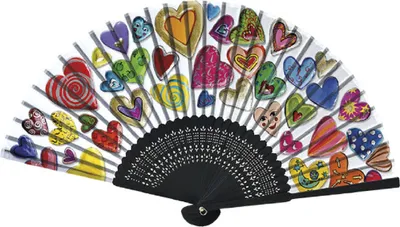 Produktbild von Fächer Herzenssache, 21 x 38 cm, Herzen Herz, Fasching Karneval Accessoire Handfächer
