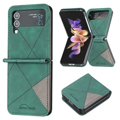 Image de Coque de protection pour Samsung Galaxy Z Flip4 5G, étui transparent, couleur : vert