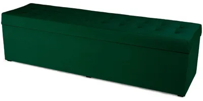 Produktbild von MG Design Polsterhocker Grün 45x160 cm - Stauraum 190L, bis 300 kg, samtig-weich mit Schimmer, pflegeleicht, für Wohnzimmer & Flur