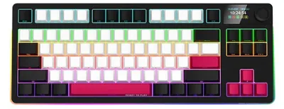 Image de Lorgar KBP70TKLW, Clavier de jeu mécanique sans fil Pro, 2.4 GHz/ BT 5.0, écran, multim. uS, noir