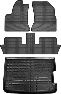 Zdjęcie produktu dla Zestaw dywaników podłogowych i wykładziny bagażnika do Citroen C4 Picasso 2006-2012 guma TPE 5x