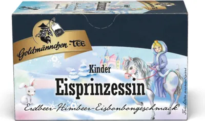Produktbild von Goldmännchen Kinder Tee Eisprinzessin, Erdbeer-Himbeer-Eisbonbon, Aromatisierter Früchte-Kräutertee, 20 einzeln versiegelte Teebeutel