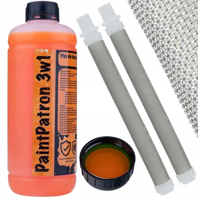 Productafbeelding van Onderhoudsset Airless Verfspuit Set – PaintPatron 3w1 Reinigings- en Beschermingsvloeistof 1L | 2x Vingerfilter 60 Mesh 96,8mm
