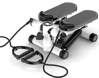 Produktbild von Mini-Stepper, Treppenstepper, Fußspanner, Tragkraft 100 kg, ausgestattet mit Widerstandsband, geeignet für Heim- und Outdoor-Übungen, Schwarz + Weiß