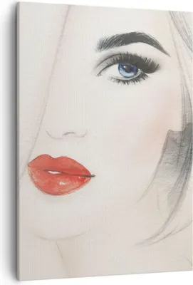 Produktbild von Bild auf Leinwand - Leinwandbild - Einteilig - Frau Gesicht Lippen - 50x70cm - Wand Bild - Wanddeko - Wandbilder - Leinwanddruck - Wanddekoration - Leinwand bilder - Wandbild - PA50x70-3860