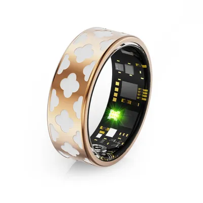Produktbild von Smart Ring mit Ladebox – Fitness & Gesundheits-Tracker, Herzfrequenz, Schlaftracking, Schrittzähler, IP68 Wasserdicht, Roségold Größe 9