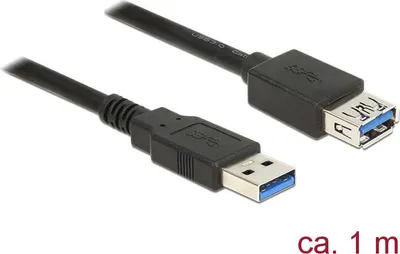 Produktbild von Delock - USB-Verlängerungskabel - USB Typ A (M) zu USB Typ A (W) - USB 3.0 - 1 m - Schwarz