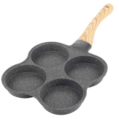 4-Loch-Pfanne, antihaftbeschichtet, für Eier, Omeletts, Burger, 36,5 cm
