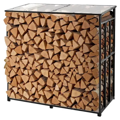 Zdjęcie produktu dla Metalowy Stojak Na Drewno Opałowe Vevor 143X70X143 Cm Mocny Schowek Na