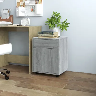 Produktbild von The Living Store Rollschrank Grau Sonoma 45x38x54 cm Holzwerkstoff
