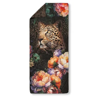 Produktbild von Sports towel  Descanso 75x180 cm - flowers and a leopard