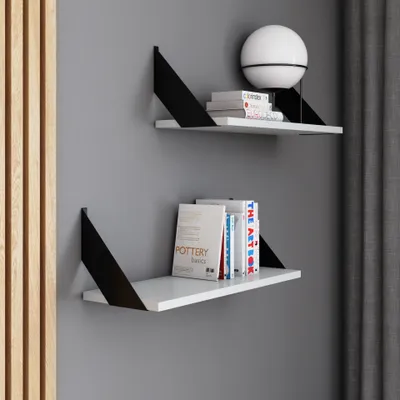 Obrázek produktu pro AKKE Světle šedá závěsná police FLAT moderní LOFT-style DxŠ: 60x20 cm