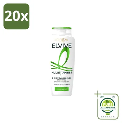 Produktbild von 20 x L'Oréal Paris Elvive Multivitamines 2-in-1 Shampoo - 250 ml - Großpackung - 20 Stücke