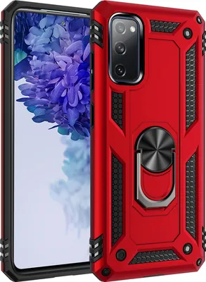 Image de Etui de protection pour Galaxy S20 FE, étui résistant à deux couches, testé militairement, avec support d'anneau pour Samsung Galaxy S20 Fan Edition rouge