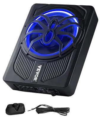 Image de Caisson de basses de voiture VEVOR 440 W 254 mm avec amplificateur intégré, entrée haut/bas et réglage du volume pour les camions SUV