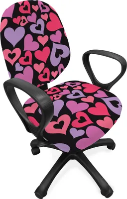 Produktbild von ABAKUHAUS Liebe Bürostuhl Schonbezug, Pinkish Herzen Valentines, dekorative Schutzhülle aus Stretchgewebe, Mehrfarbig