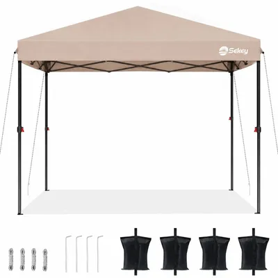 Produktbild von Sekey Faltpavillon 3x3 wasserdicht, Pop Up Pavillon mit 4 Sandsäcken, UV-Schutz 50+ Pavillons & Partyzelte Festzelt, Taupe