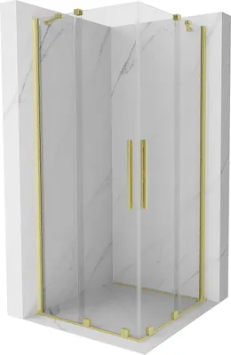 Produktbild von Mexen Velar Duo Duschabtrennung 100x100 cm Gold gebürstet