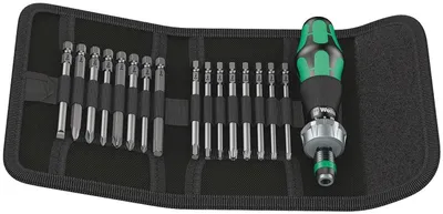 Produktbild von 17-teiliges Bits Set mit Faltetasche und Ratschenfunktion