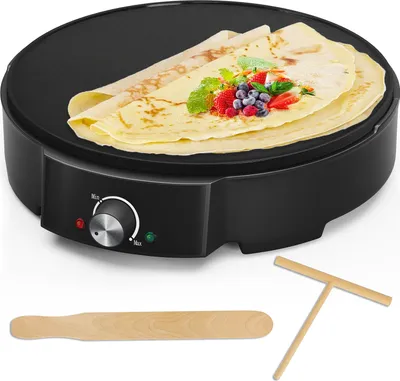 Produktbild von HOMELUX Crêpes Maker für Crepes mit Ø 30 cm, 1200 W Crêpes-Maker inkl. Teigverteiler & Crêpes-Wender, Antihaftbeschichtung, Temperaturregler
