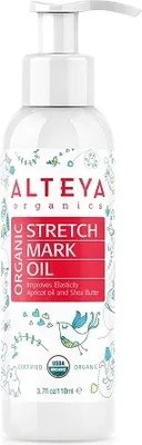 Productafbeelding van Alteya Biologisch verzorgingsolie tegen stretchmarks, 110 ml - Biologische formule voor de verzorging van zwangerschapsstrepen