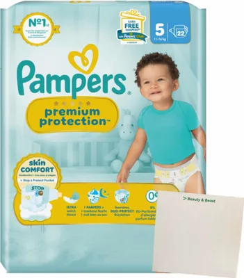 Produktbild von Pampers Premium Protection Gr5 Junior 11-16kg (22St Packung) + usy Block