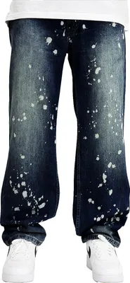 Produktbild von DADA Supreme Loose Fit Jeans Intense Blue mit Farbspritzern Größe: 28W
