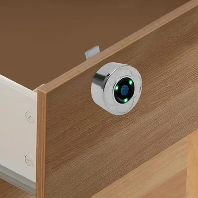 Produktbild von Fingerabdruckschloss - Schrank- und Schubladenschloss - 20 Fingerabdrücke - 1 s Erkennung - 3000 Öffnungen - 22 mm - Silber
