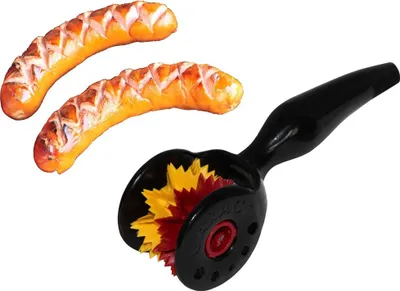Produktbild von CARACT, originelles Grillzubehör zum einschneiden für Grill- und Bratwürste Schwarz-Rot-Gold Deutschland Farben