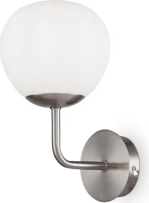 Obrázok produktu pre Nástenná lampa Maytoni, chróm a biela, E14, stmievateľná, 40 W, sklo/kov, ERICH, okrúhla, 27 cm