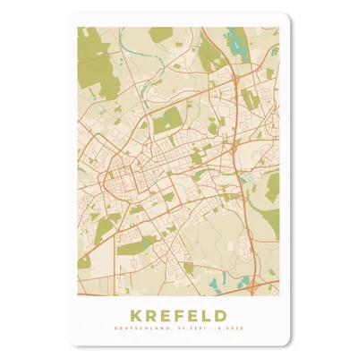 Produktbild von MuchoWow® Mauspad Mousepad Stadtplan - Krefeld - Karte - Vintage 40x60 cm - Mousepads - Maus Mat - Pad - Mausunterlage - Schreibtisch Accesoire