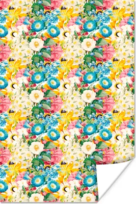 Produktbild von MuchoWow® Poster Blumen - Frühling - Collage 120x180 cm - Kunstposter