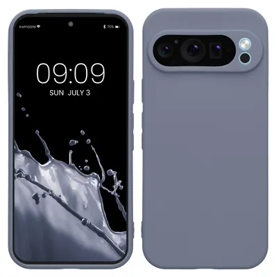 Produktbild von kwmobile Handyhülle für Google Pixel 9 Pro Hülle - weiches Handy Silikon Case - Schutzhülle Cover - Blaugrau
