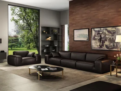 Produktbild von Luxus Sofa 4 Sitzer Leder Wohnzimmer Modernes Design Sofas Polster Couchen