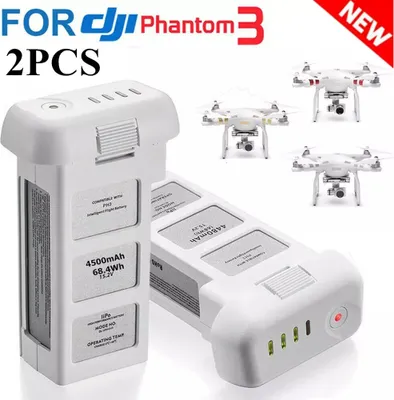 Produktbild von 2 kusy dobíjecí náhradní baterie DJI 15.2V 4480mAh LiPo baterie pro kvadrokoptéru DJI Phantom 3，Intelligent Flight Battery For Phantom 3 Advanced