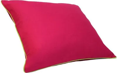 Produktbild von Kissenbezug Lilly Leinenoptik mit Paspel 40x40 neon pink / Paspel limetten grün