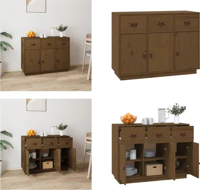 Imagen del producto de vidaXL, aparador color miel, 100x40x75 cm, madera maciza de pino - Aparador - Aparadores - Cómoda - Mesa de apoyo