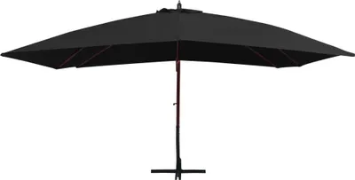Produktbild von vidaXL Ampelschirm mit Holz-Mast 400x300 cm Schwarz