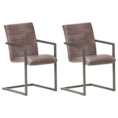 Produktbild von Freischwinger 2 Stk. Braun Echtleder