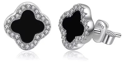 Produktbild von Kleeblatt Ohrstecker au 925sterling Silber von ROUGEMONT Jewellery, Glücksbringe