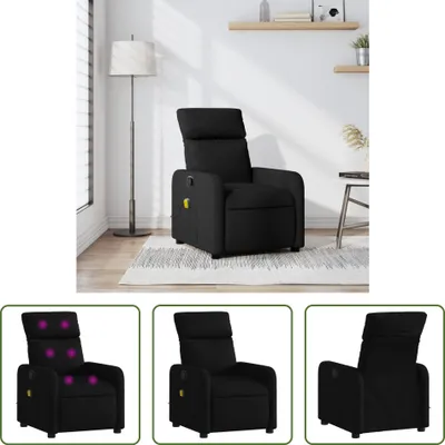 Obrázek produktu pro The Living Store Masážní křeslo Black Fabric