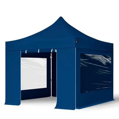Produktbild von TOOLPORT 3x3m Aluminium Faltpavillon, inkl. 4 Seitenteile, dunkelblau