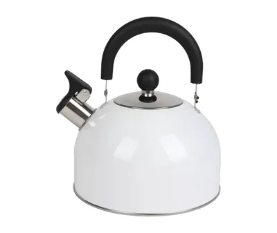 Produktbild von Edelstahl Flötenkessel 2,5L Pfeifenkessel Teekessel Wasserkocher Wasserkessel , Farbe:weiss