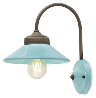 Image de Applique Vintage Colors en fer et céramique bleu clair, 1 lampe, culot E27
