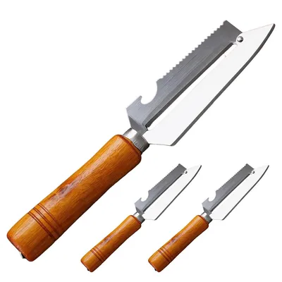 Produktbild von 3 in 1 Schälmesser Set 3 teilig Edelstahl Ananasschneider Obstschäler Multifunktions Schäler für Küche