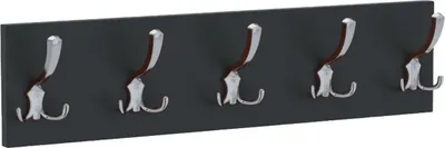 Image de AKKE Anthracite Portemanteau horizontal petit CHROME crochet l x h : 70 x 15 cm